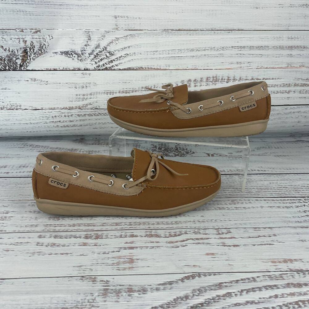 Crocs Wrap ColorLite Womens Sz 6 Loafers Tan